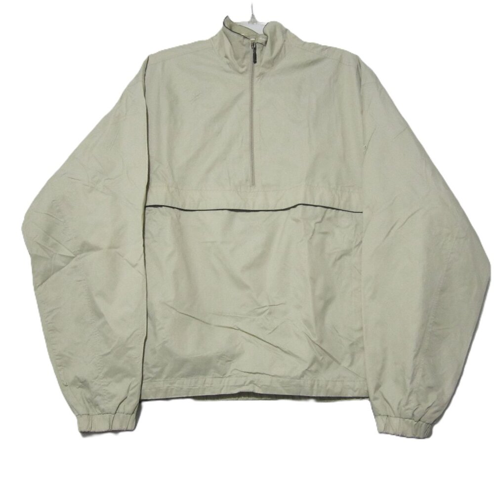 Dockers Golf Windbreaker Mens Size XL Beige and Black Long Sleeve Quarter Zip
